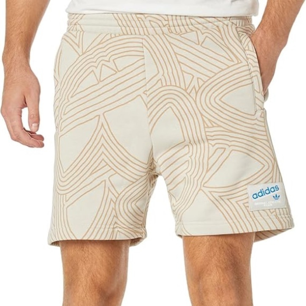 adidas Originals Originals Athletic Club AOP Tan Khaki Colored Short Size Small